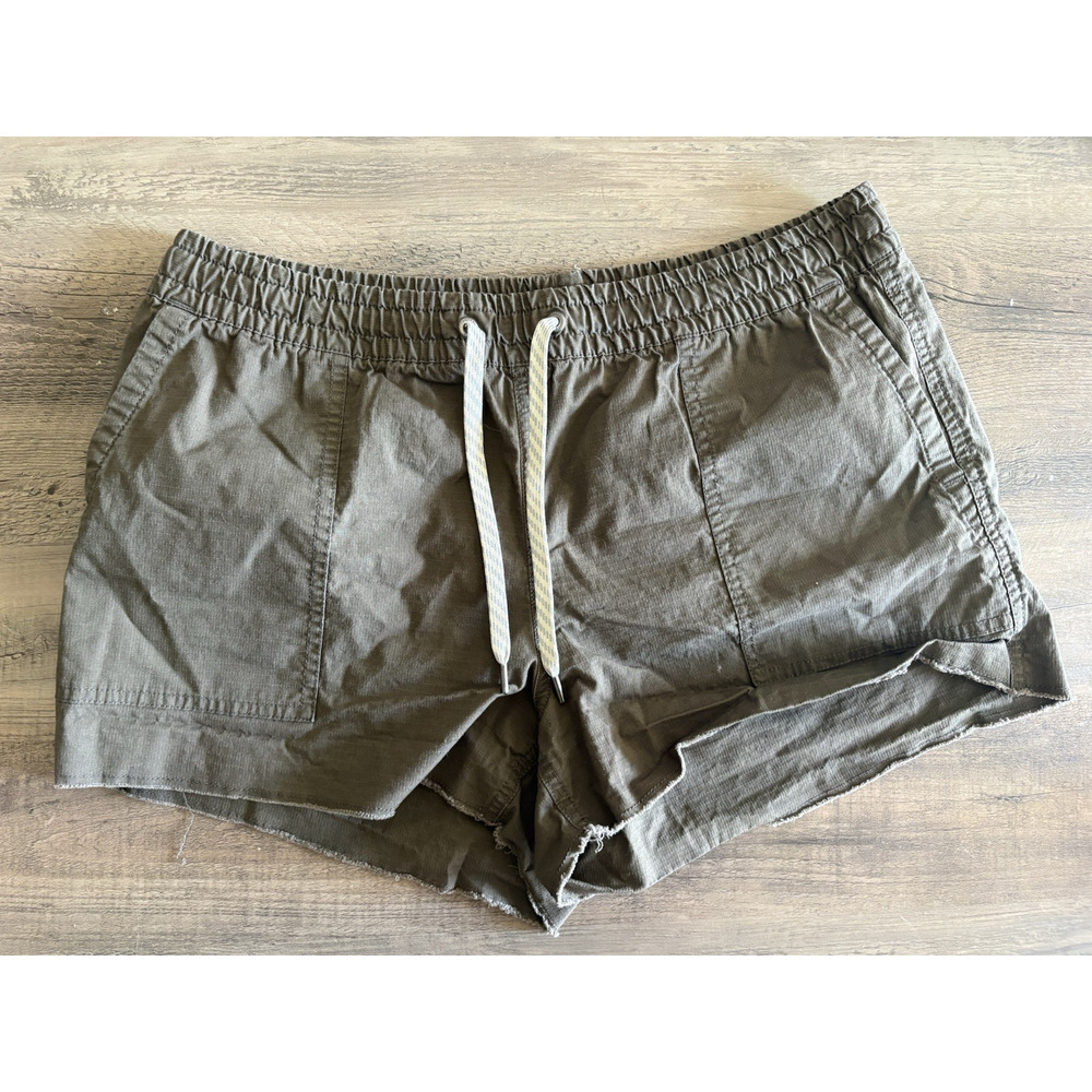 Vuori Women's Vintage Ripstop Shorts Raw Hem Athletic Hiking Shorts Green Size L - Picture 2 of 10